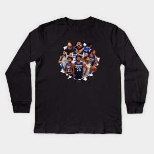 Derrick Rose Timberwolves Collage Kids Long Sleeve T-Shirt